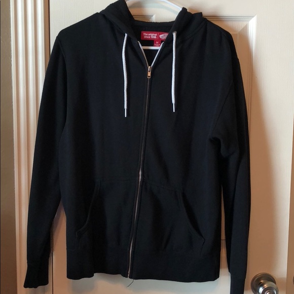 plain black zip up jacket